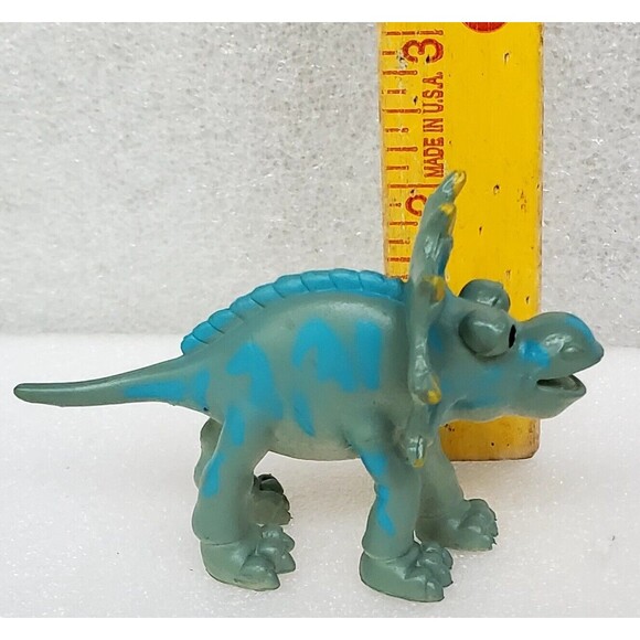T-Rex & Triceratops Dinosaur Figures 4" PVC Toy Lot Cake Topper Figurines - Picture 14 of 16